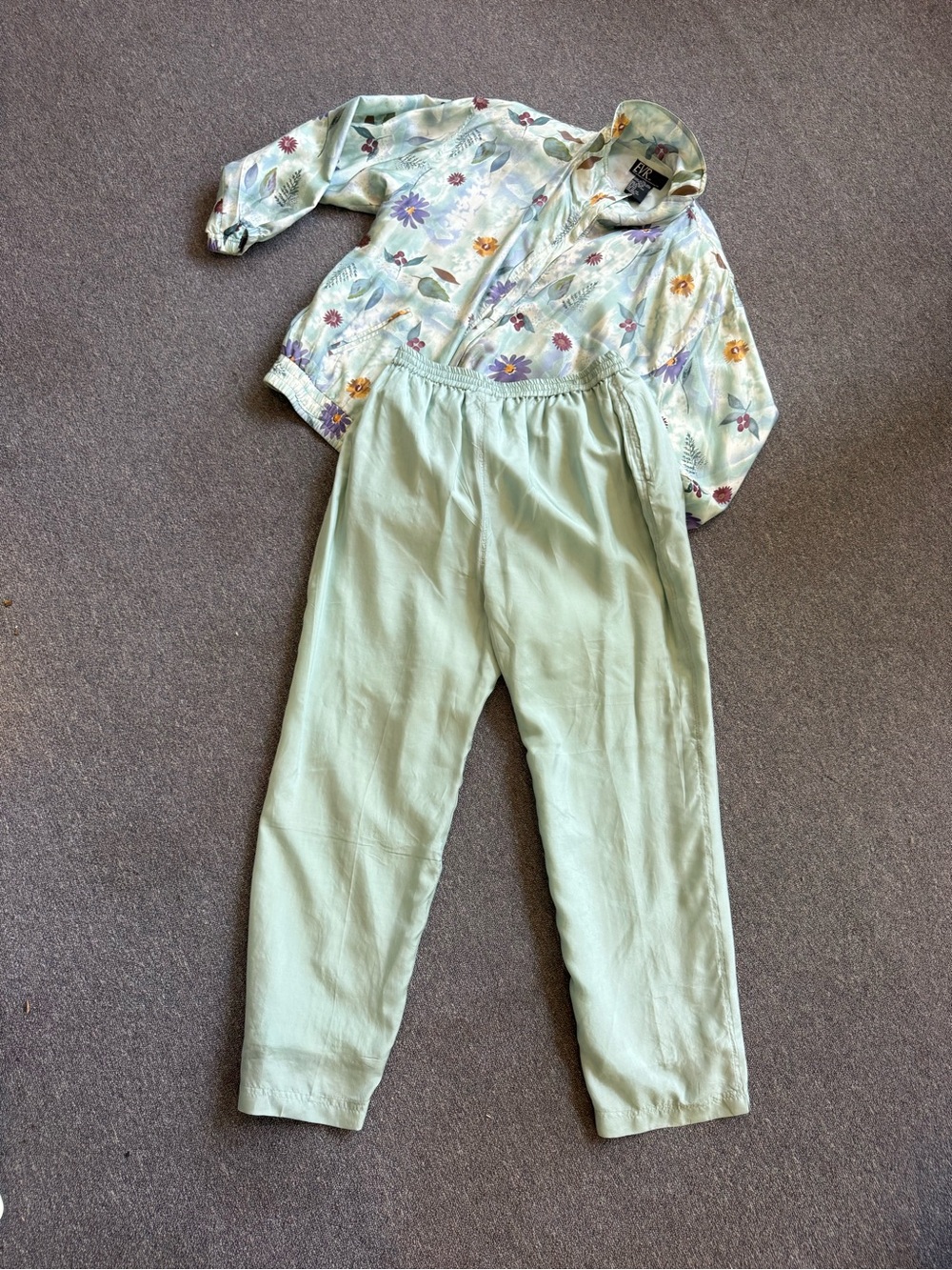Light Green Women's Elastic Waist Pants